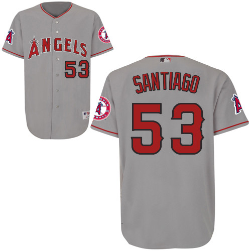 Hector Santiago #53 mlb Jersey-Los Angeles Angels of Anaheim Women's Authentic Road Gray Cool Base Baseball Jersey
